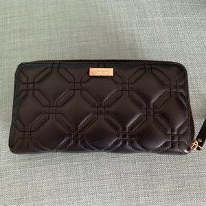 Kate Spade black quilted wallet